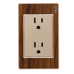 PLACA CON CONTACTO DUPLEX COLOR MADERA