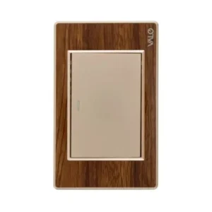 PLACA CON 1 INTERRUPTOR DE ESCALERA DE 3 MODULOS COLOR MADERA