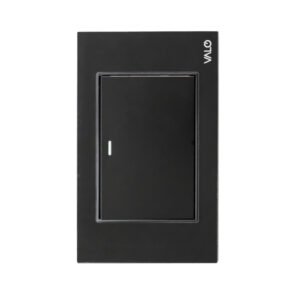 PLACA CON 1 INTERRUPTOR DE ESCALERA DE 3 MODULOS COLOR NEGRO