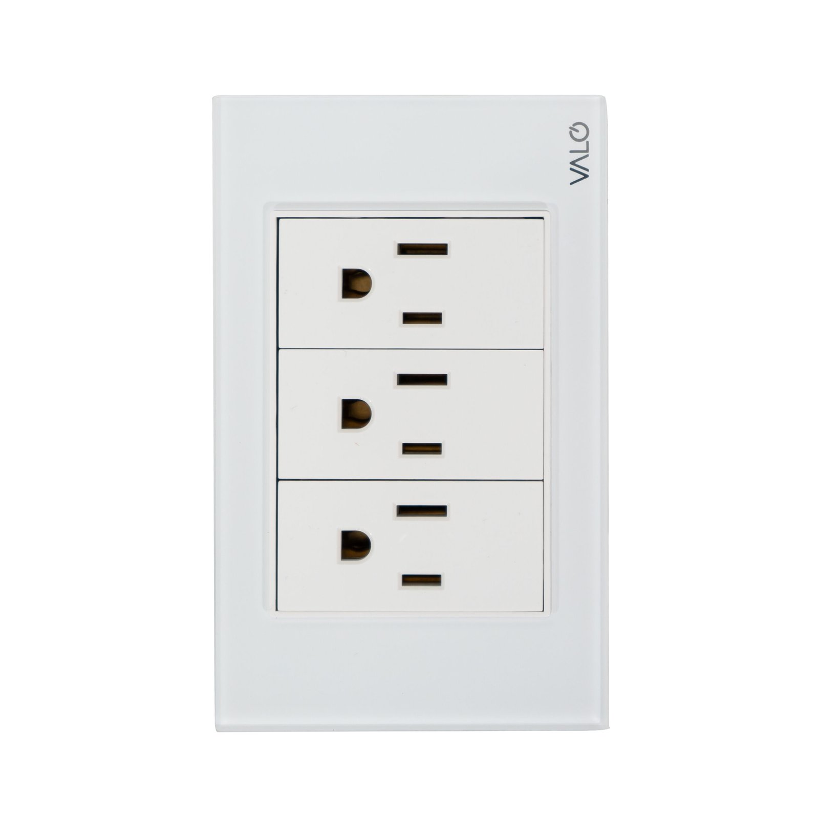 PLACA CON 3 CONTACTOS SENCILLOS DE 1 MODULO COLOR BLANCO