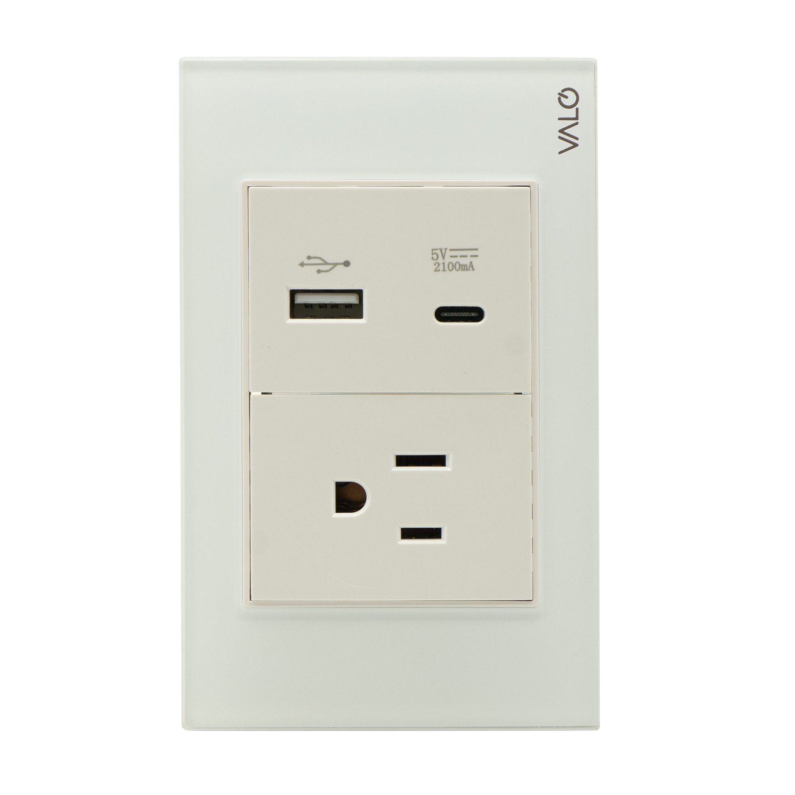 PLACA CON 1 CONTACTO Y 2 ENTRADAS USB COLOR BLANCO