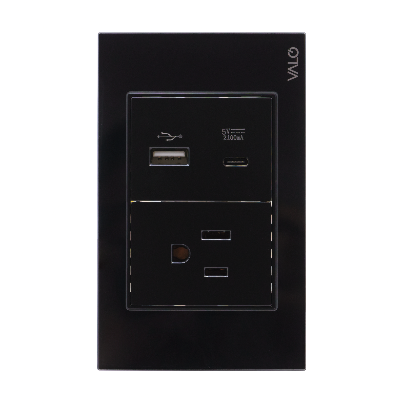 PLACA CON 1 CONTACTO Y 2 ENTRADAS USB COLOR NEGRO