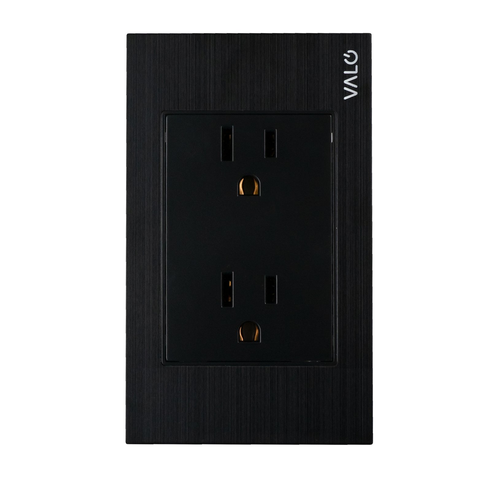PLACA CON CONTACTO DÚPLEX COLOR NEGRO