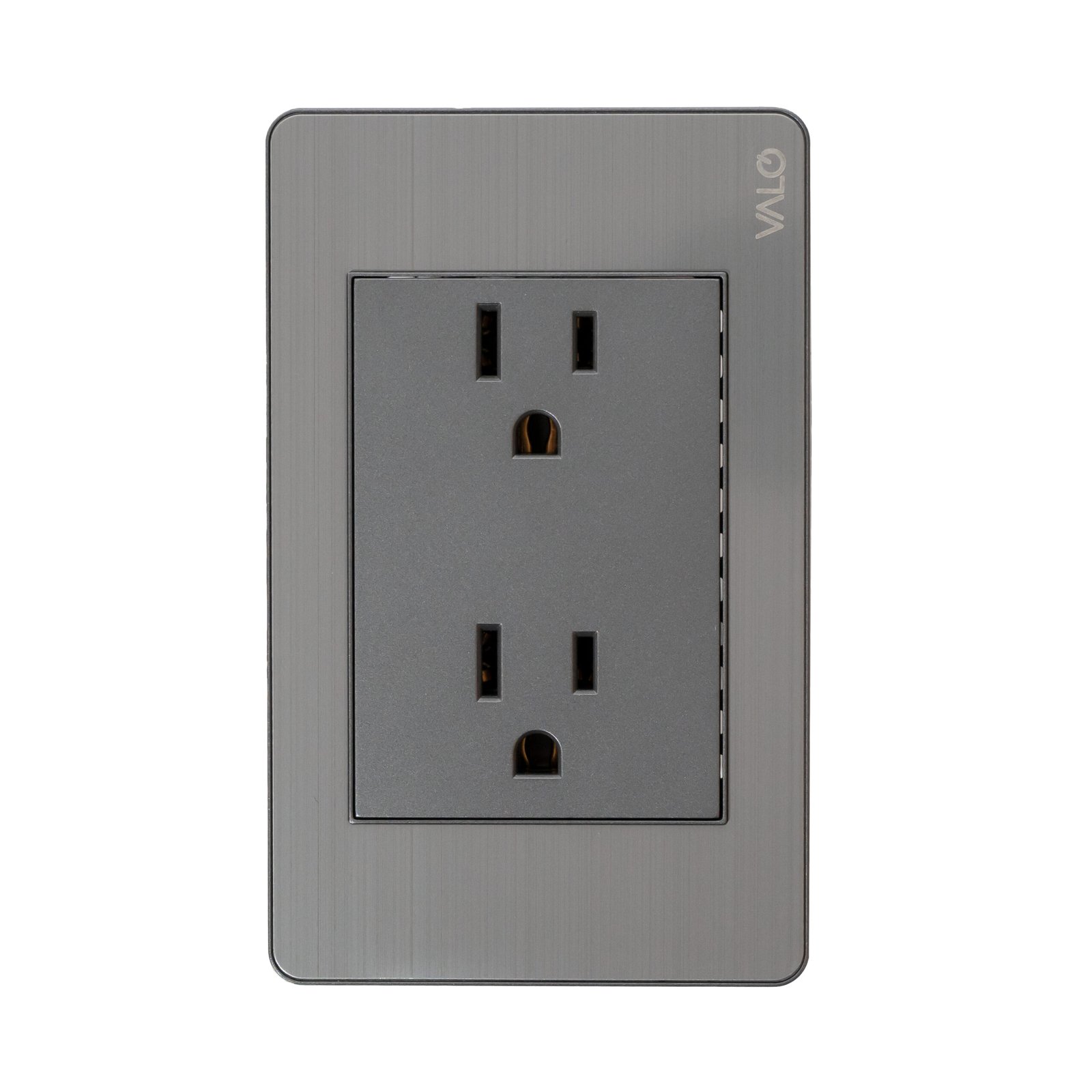 PLACA CON CONTACTO DUPLEX COLOR GRIS