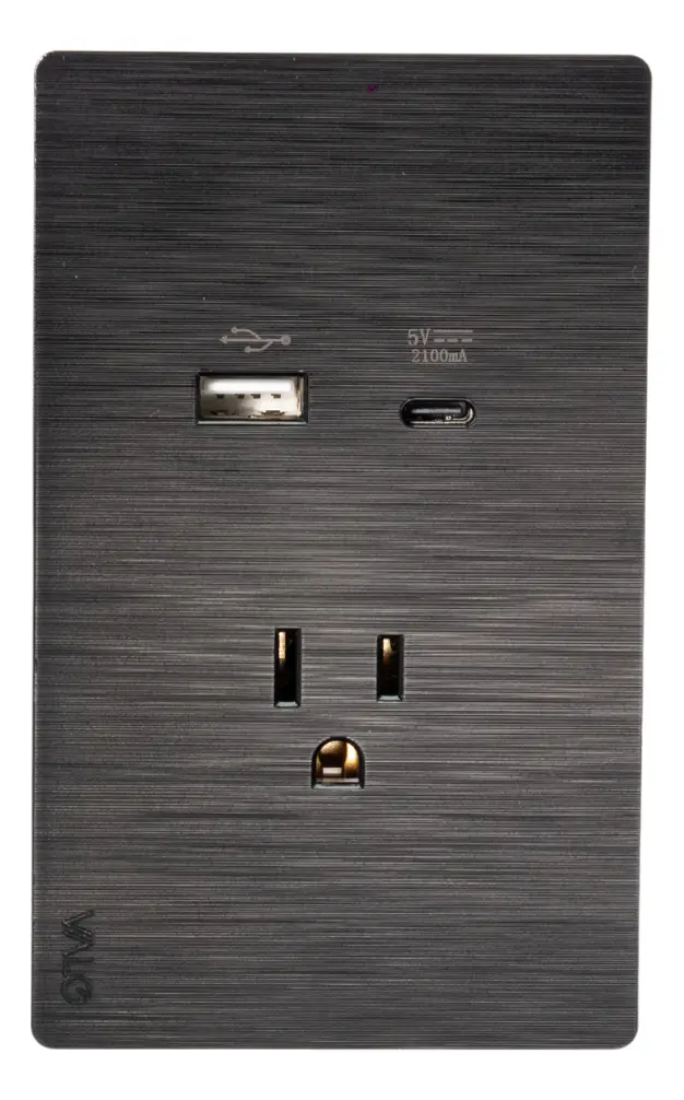 Placa con 1 Contacto 1 USB y 1 Tipo C