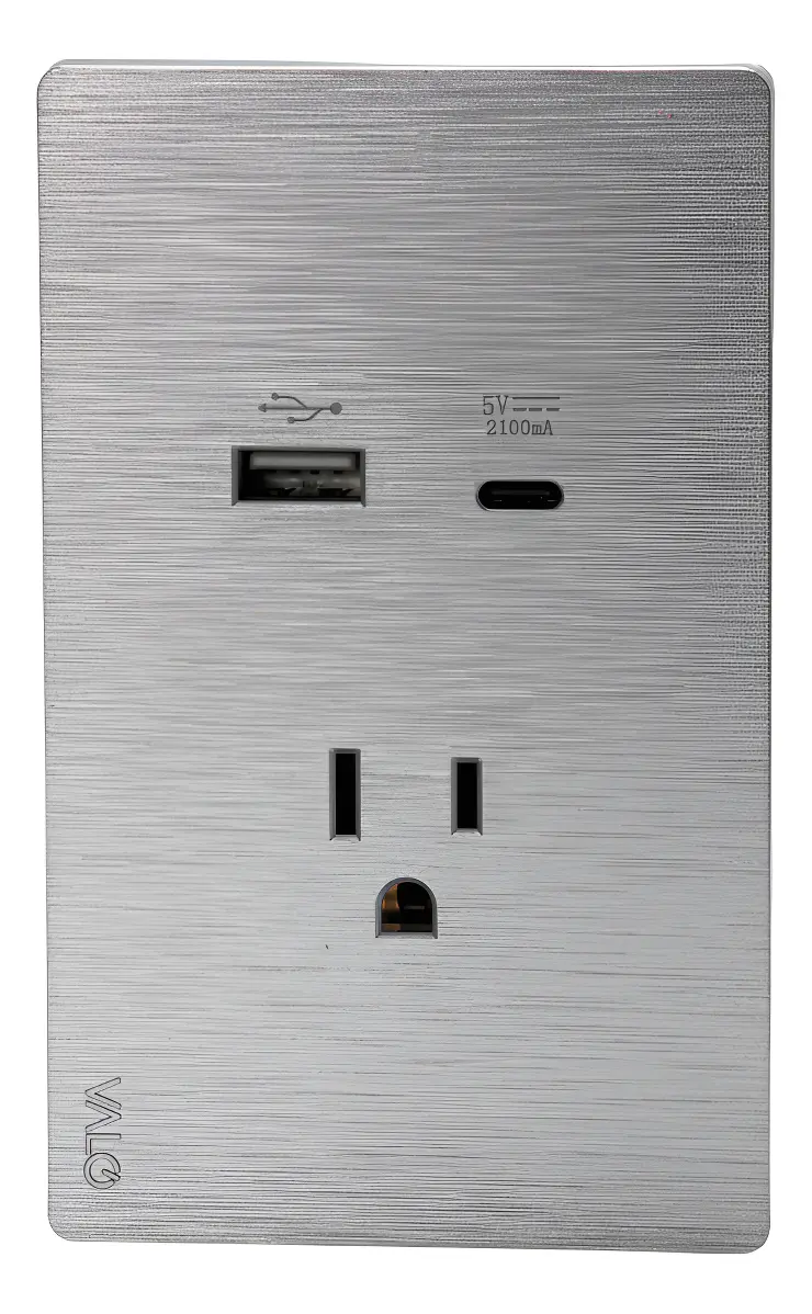 Placa con 1 Contacto 1 USB y 1 Tipo C