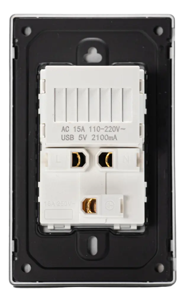 Placa con Contacto Dúplex 1 USB y 1 Tipo C - Image 3