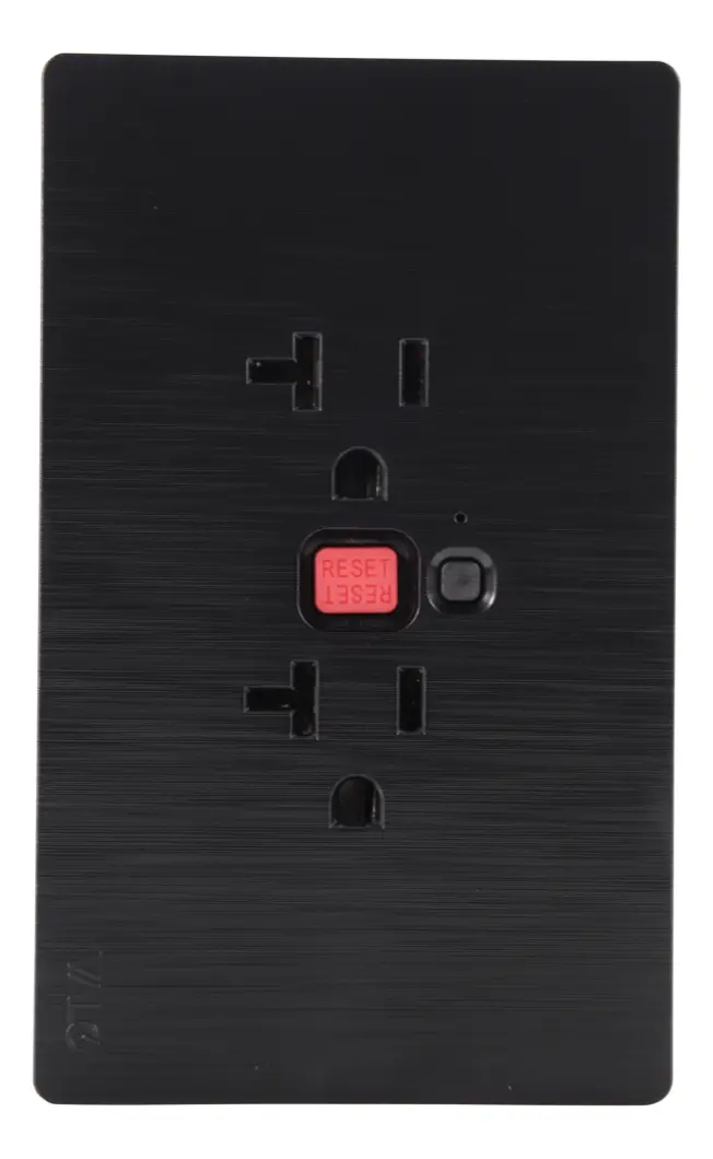 PLACA CON RECEPTACULO CON INTERRUPTOR DE CIRCUITO POR FALLA A TIERRA GFCI