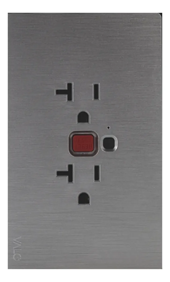 PLACA CON RECEPTACULO CON INTERRUPTOR DE CIRCUITO POR FALLA A TIERRA GFCI