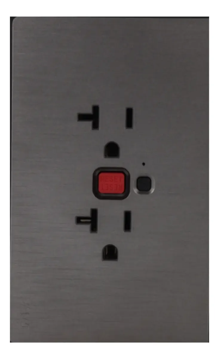PLACA CON RECEPTACULO CON INTERRUPTOR DE CIRCUITO POR FALLA A TIERRA GFCI