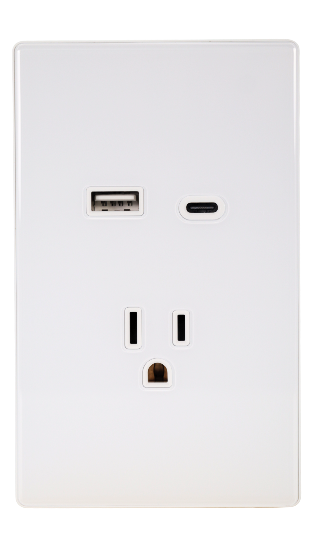 PLACA CON RECEPTACULO CON 1 SALIDA USB Y 1 TIPO C