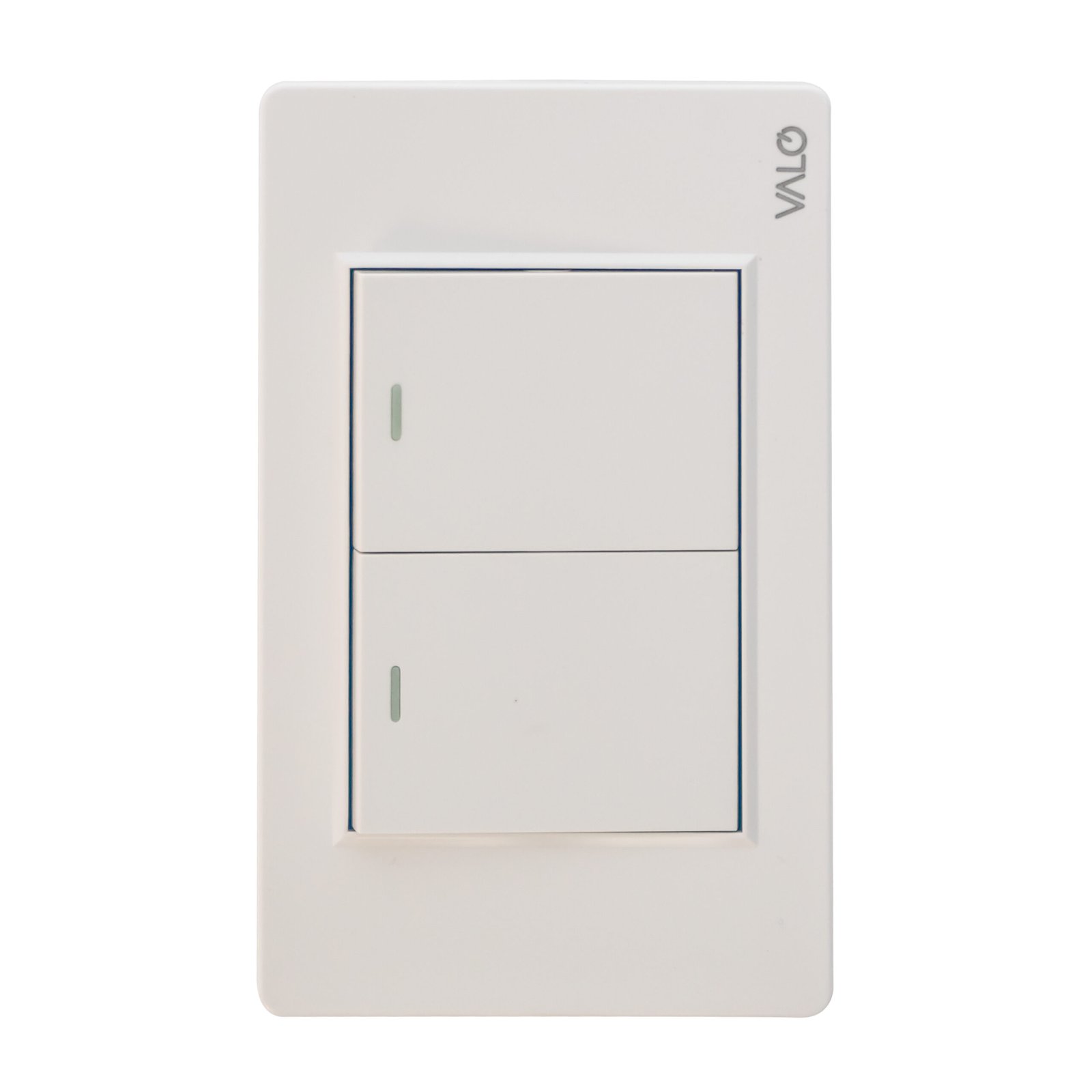 PLACA CON 2 INTERRUPTORES DE ESCALERA DE 1.5 MODULOS COLOR BLANCO MARFIL