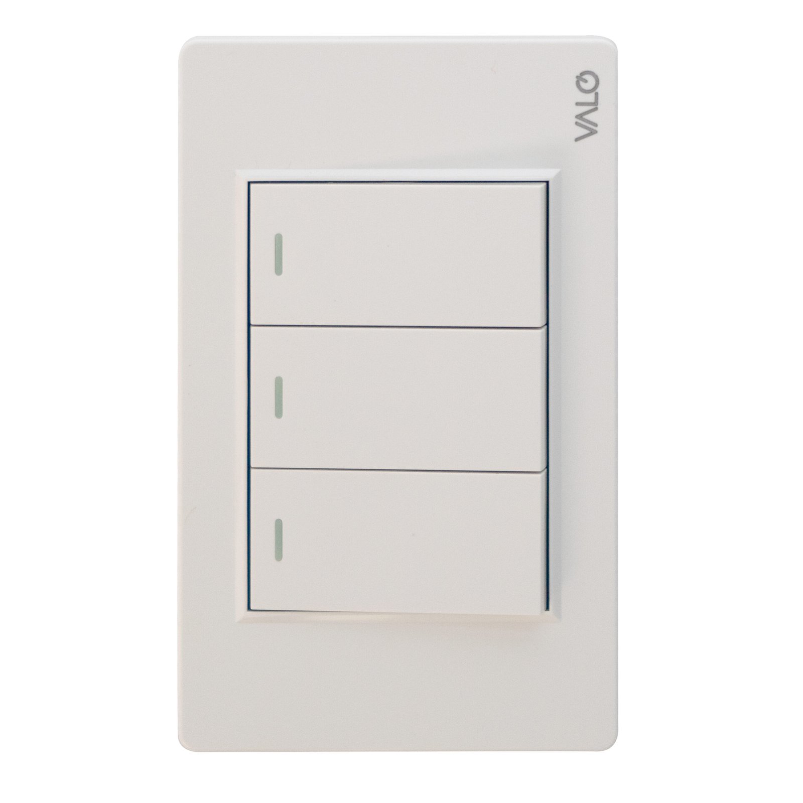 PLACA CON 3 INTERRUPTORES DE ESCALERA DE 1 MODULO COLOR BLANCO MARFIL
