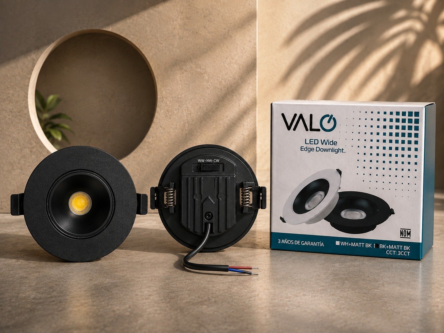 LUMINARIO LED  VALO DECO NEO EMPOTRABLE NEGRO 18W 3CCT.